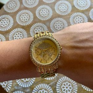 AVON Bling Pave Watch with Crystals by Swarovski Goldtone